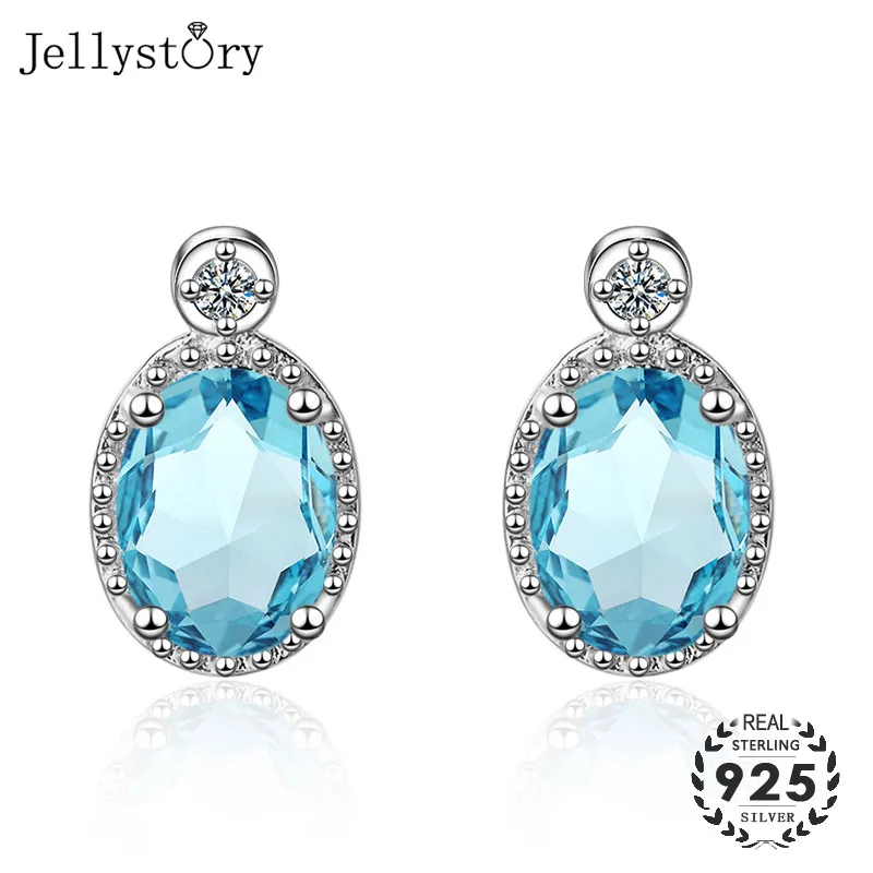 Модные серьги Jellystory из стерлингового серебра 925 пробы с овальной формой