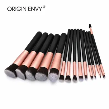 

ORIGIN ENVY Makeup brushes set Black/Silver Professional with Natural Hair Foundation Powder Eyeshadow Make up Brush Blush 14pcs