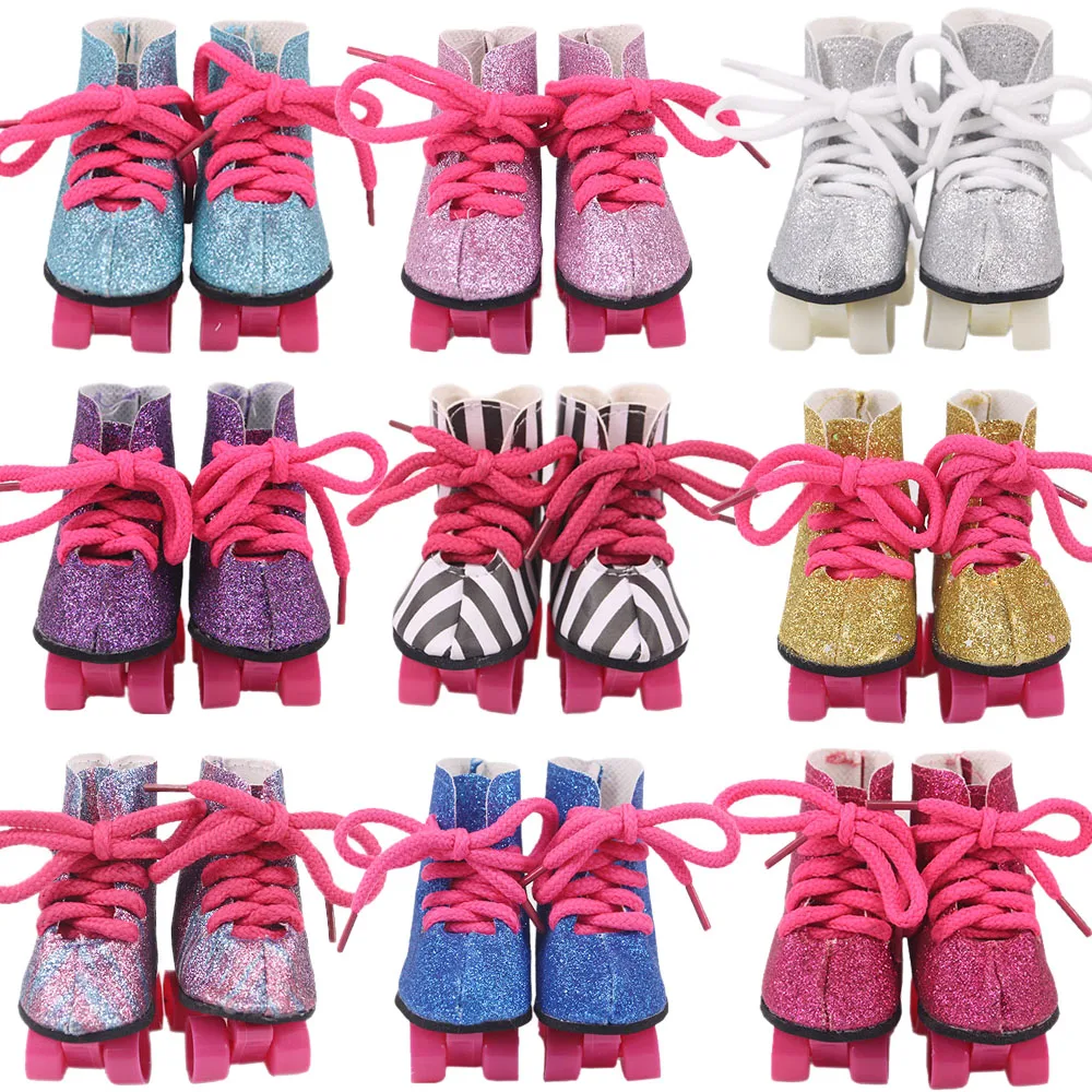 Barwa 2 Sets Doll Clothes With Ice Skates - Fashion Outfits For 18 Inch Dolls