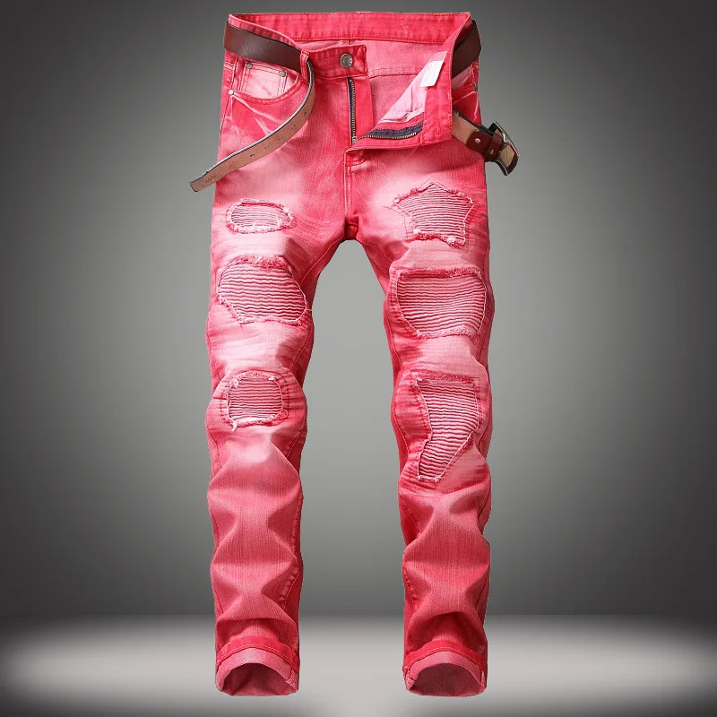 

1J multi color jeans hole jeans trendy men's pants good quality jeans wholesale wholesale jeans custom