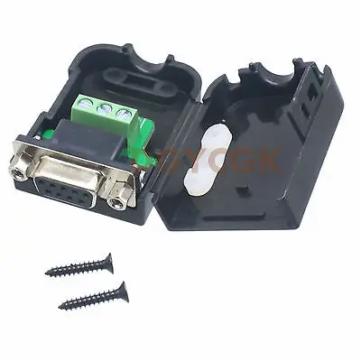 

DHL/EMS 50 Sets*DB9 D-SUB female 3Pin RXD TXD GND port Terminal NUT RS232/422/485 PLASTIC SHELL -h2
