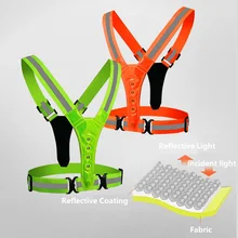 Светоотражающий высокоэластичный Пояс Светодиодный лямки жилет Светоотражающая одежда для ночной езды партнер светоотражающие жилеты