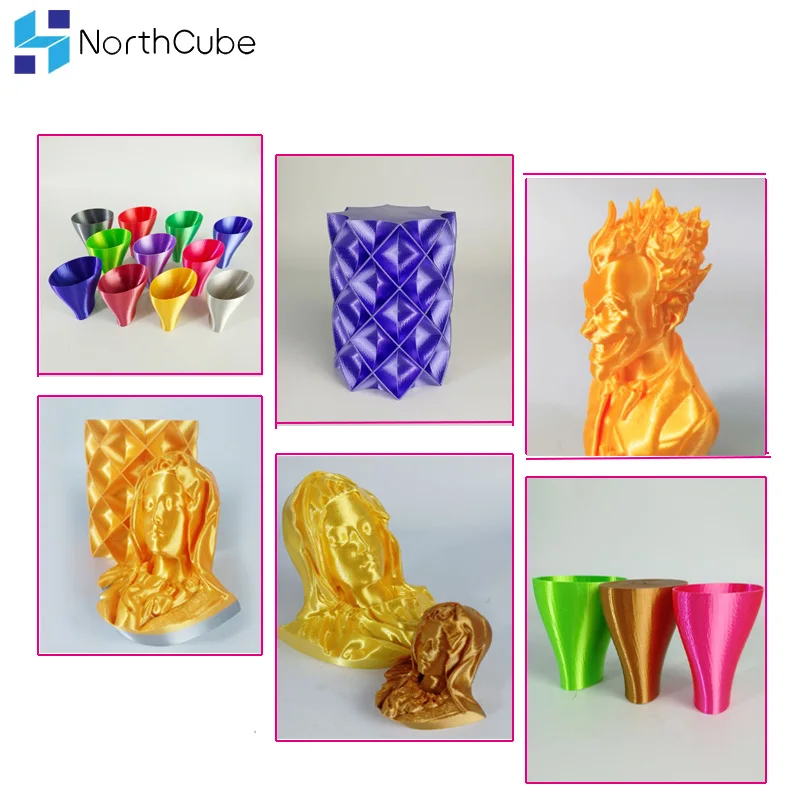 NorthCube 3D печать шелковая нить PLA 3d принтер нить 1,75 мм 1 кг шелк как серия серебристо-серая нить