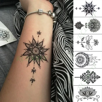 

Waterproof Temporary Tattoo Sticker datura Flowers Fake Tatto Hand Arm Foot Flash Tatoo for Kid Girl Men Women