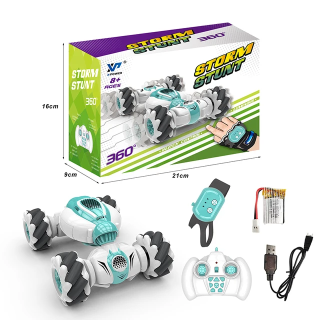 Samll RC Stunt Car Remote Control Watch Gesture Sensor Electric Toy RC Drift Car 2.4GHz 4WD Rotation Gift for Kids Boys Birthday 3