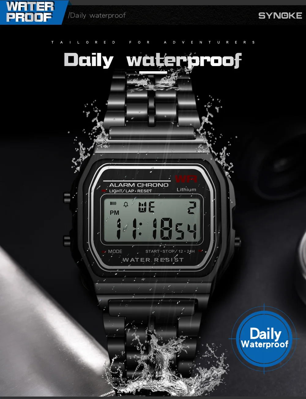 SYNOKE роскошный фирменный дизайн светодиодный Ретро часы G стиль часы водонепроницаемые часы для мужчин дешевые электронные цифровые часы Relojes