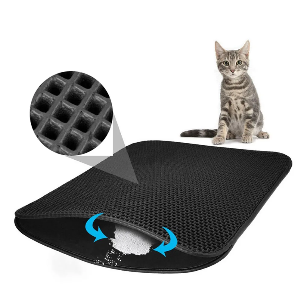 

Waterproof Pet Cat Litter Mat EVA Double Layer Cat Litter Trapping Pets Mat Pad Bottom Non-slip Pet Litter Cat Mat Floor