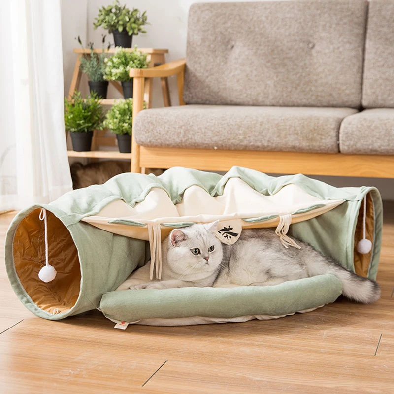 Gatto Giocattolo Pieghevole Gatto Tunnel Gatto Passaggio Rotolamento Totoro Lettiera Gatto Primavera Ed Estate Letto Per Gatti Forniture Per Animali D