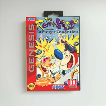 

Ren & Stimpy Show Presents Stimpy's Invention - USA Cover With Retail Box 16 Bit MD Game Card for Sega Megadrive Genesis