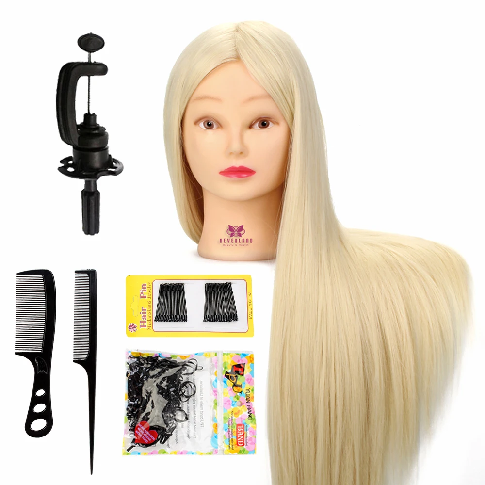 Design Mannequin 26'' 65CM Hairdressing Styling Head With Salon Blowing Hair Table Clamp Head Braiding Dummy Doll+Training Head