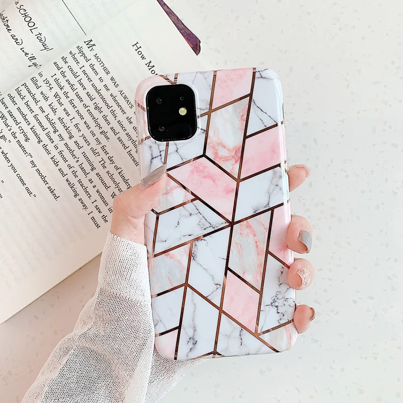 T4 N1986N чехол с мраморным покрытием для iPhone 11 Pro Max X XR Xs Max Роскошный чехол для телефона для iPhone 6 6s 7 8 Plus модный IMD полный Чехол - Цвет: T4