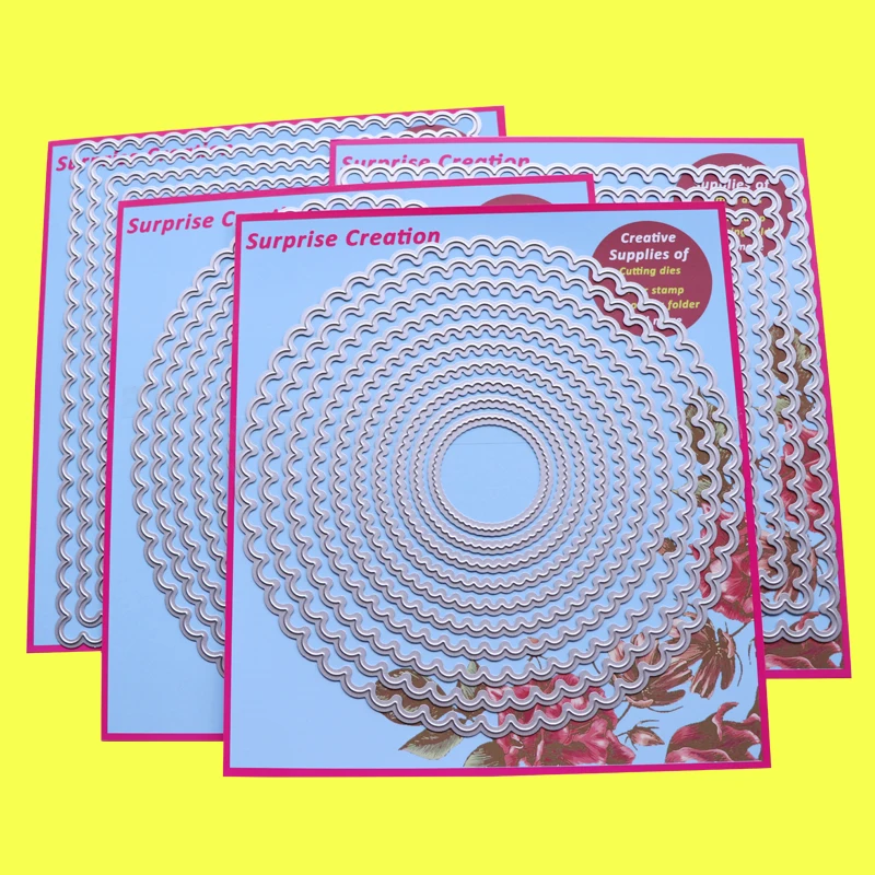 4-набор большой Трафаретный вырубной штамп зубчатый прямоугольник квадратная