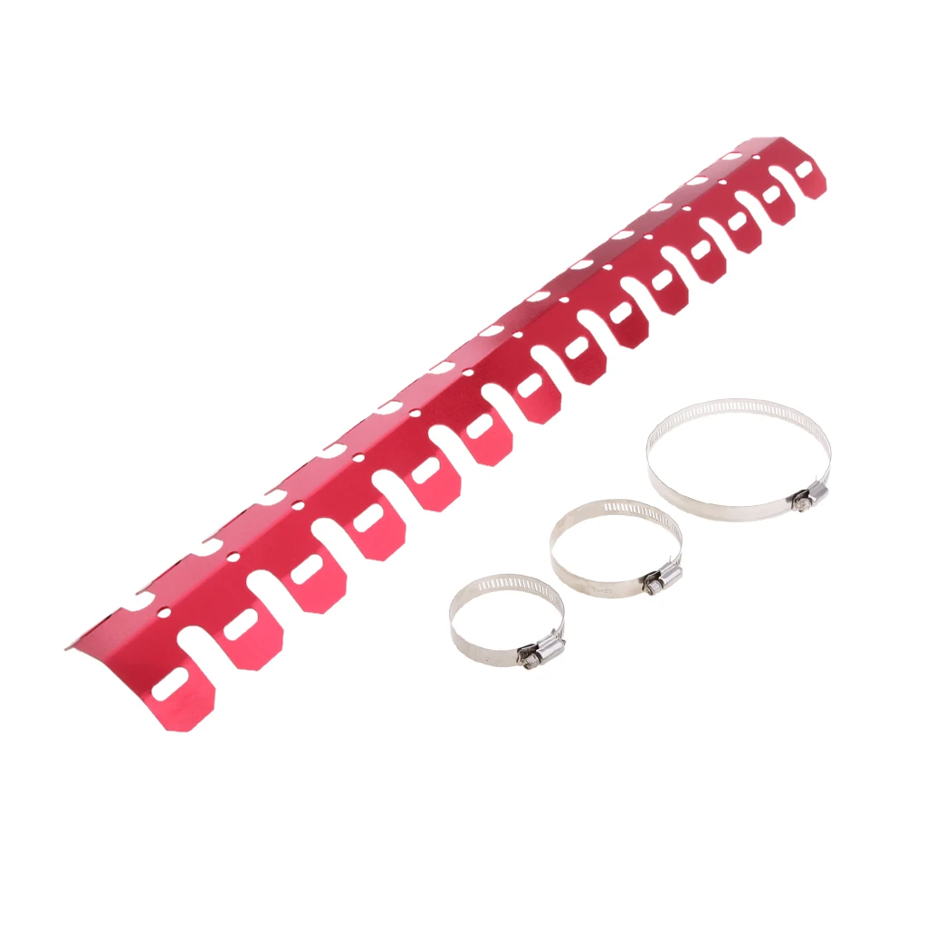61cm Universal Motorcycle Exhaust Muffler Pipe Leg Protector Heat Shield Cover For All Dirt Bike Racing Aluminum