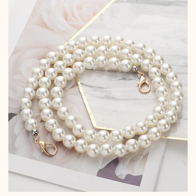 Handmade Pearl Chain Bag with DIY Messenger Lady Bag Accessories Steel Wire Beaded Bag Chain Handbag Hand Crossbodypearl Chain pearl bag strap handbag short handles diy replacement strap shoulder bag handbg short chain mobile phone chain bag accessories