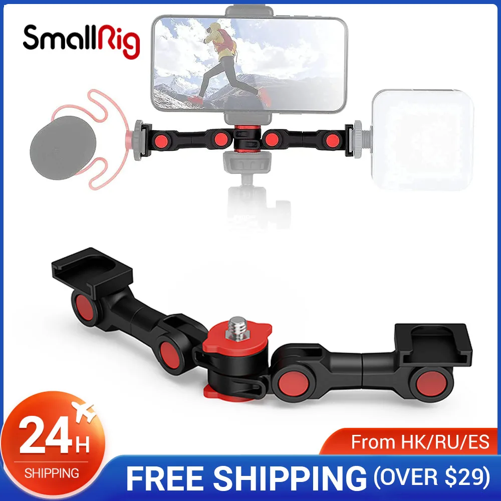 SmallRig Dual Cold Shoe Extension Bar Universal Cold Shoe Mount Bracket Plate Adapter for Camera Smartphone Microphone Led Light