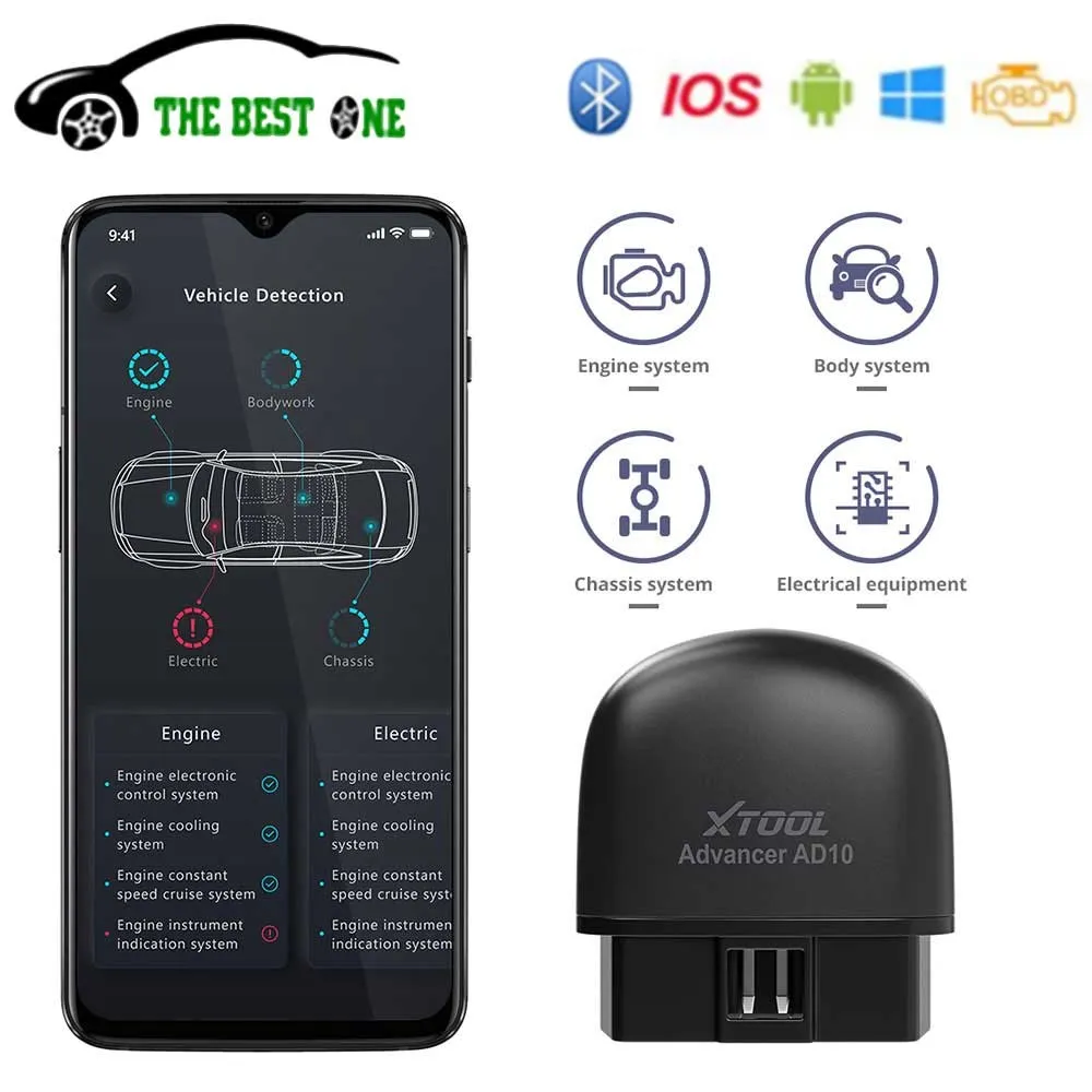 Сканер диагностический XTOOL AD10 ELM327 Bluetooth 4 2 OBD2|Анализатор двигателя| |