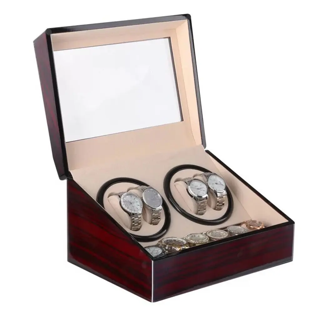 

New 4+6 Automatic Mechanical Watch Box High Class Motor Shaker Watch Jewelry Holder Display US/EU/AU/UK Plug Watch Winder