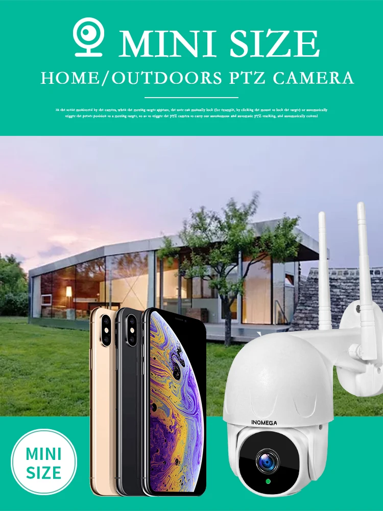 INQMEGA 2MP Cloud 1080P PTZ скоростная Купольная Wi-Fi камера для улицы с автоматическим отслеживанием ONVIF беспроводная камера для домашнего наблюдения IP Cam