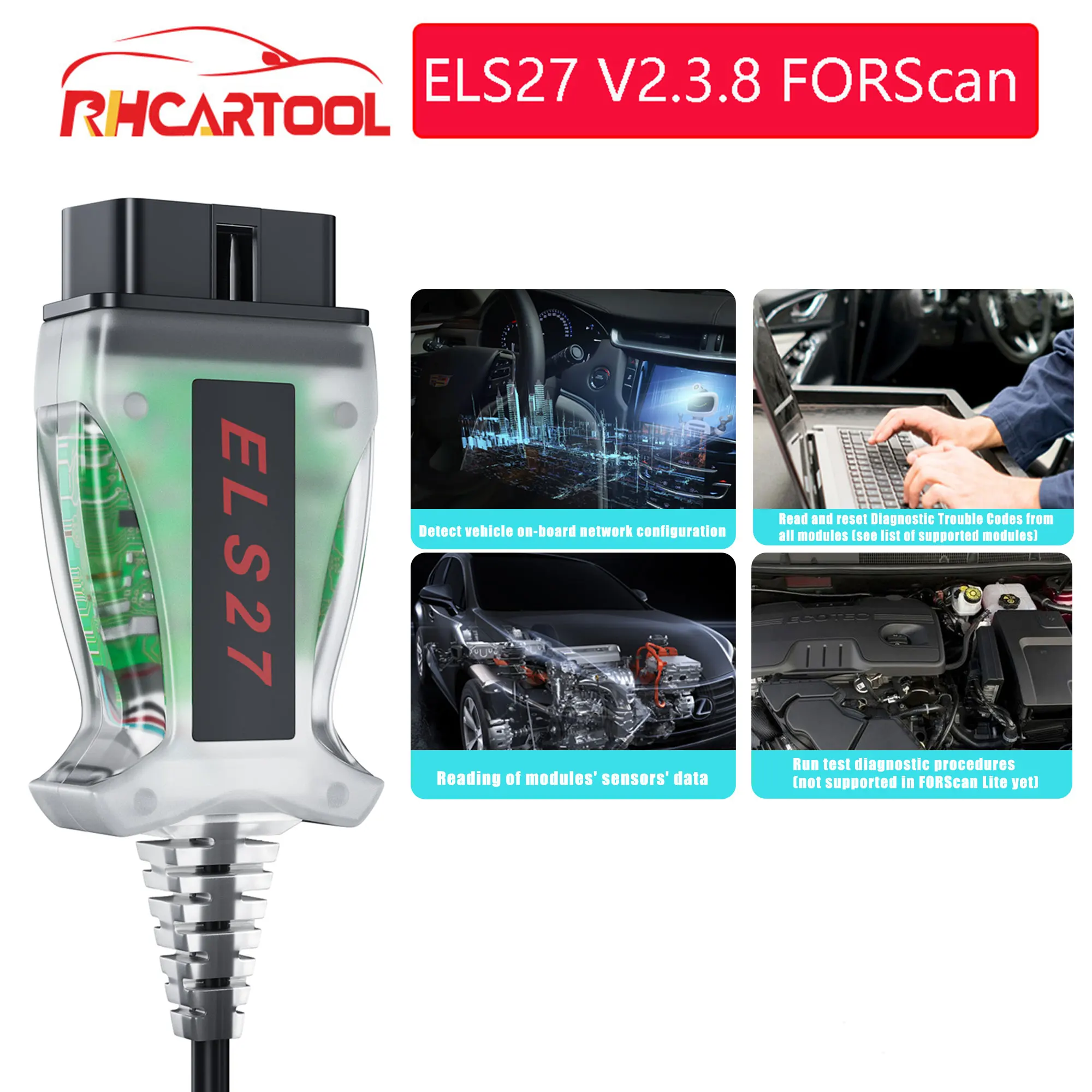 Сканер ELS27 V2.3.8 FORScan для автомобилей Mazda/ForLincoln сканер OBD2 диагностический кабель с