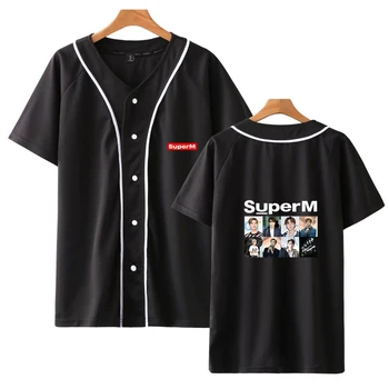 

2019 KPOP SuperM Baseball Shirt For Men and Women Clothes Loose Casual Harajuku kpop SuperM baseball jackets plus size for women