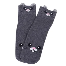 Женские носки, хлопковые носки, женские носки с рисунками животных, кошек, анимационных персонажей, милые подарочные носки, женские короткие носки