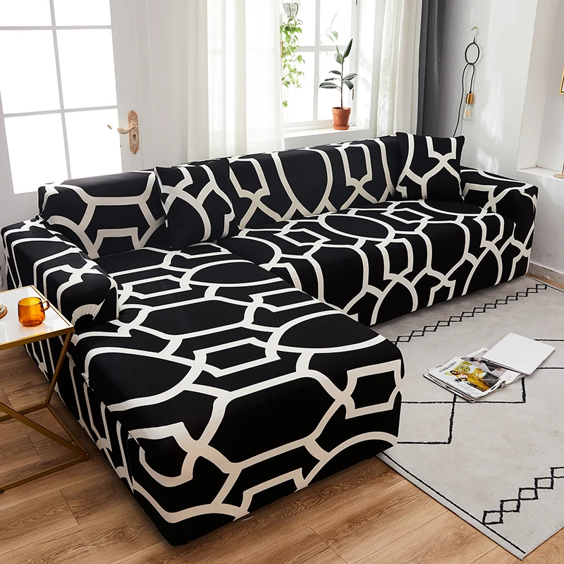 Sofa-Cover Case Longue Pets-Corner Elastic Living-Room Universal Geometric Floral L-Shaped