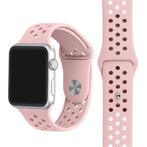 Спортивный ремешок для apple watch pulseira apple watch 4 3 5 ремешок 44 мм/40 мм iwatch 2/1 42 мм/38 мм силиконовый браслет ремень correa - Цвет ремешка: Retro rose