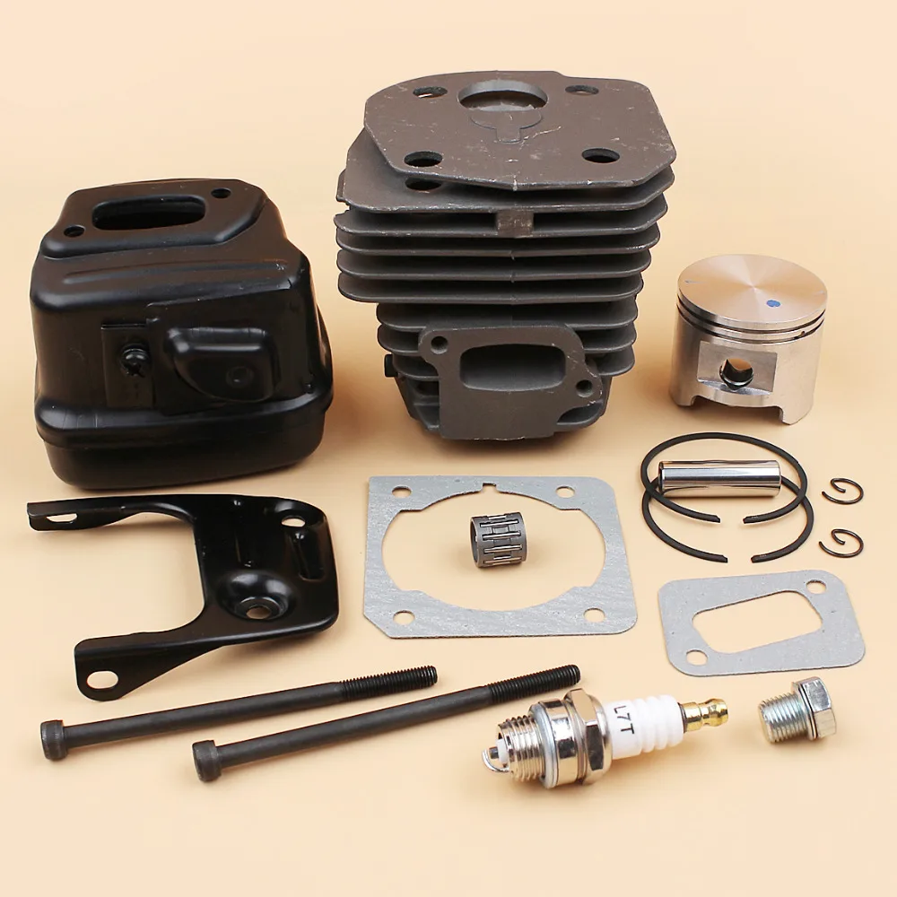 45mm Cylinder Piston Exhaust Muffler Bolt Motor Set For Husqvarna 353 340 346 346XP 350 351 345 Chainsaw Engine Rebuild Kit 2