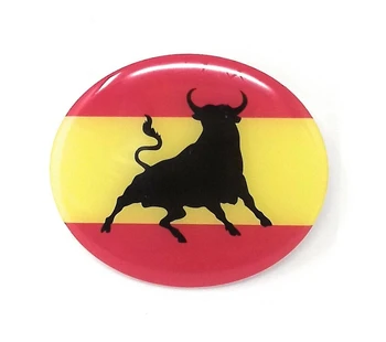 

Pegatina Bandera de España con Toro 3D Adhesivo Relieve Resina Flexible MolCar