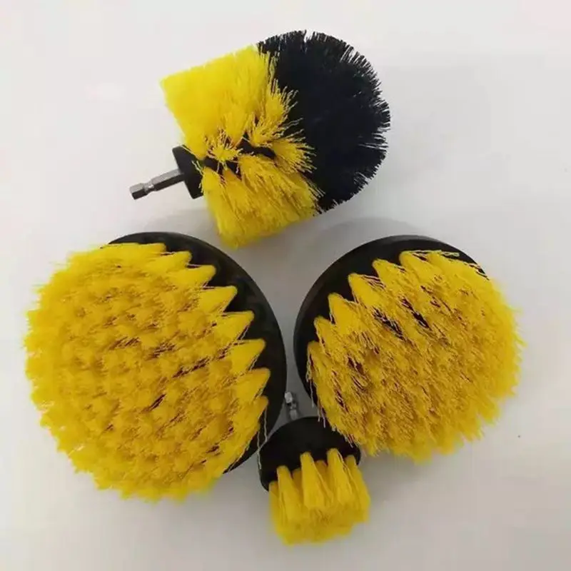 Yellow 4 шт./компл. поломоечных щеток сверла, Чисти для Ванная комната поверхностей Ванна Душ для плитки электрическая дрель на каждый день инструмент для очистки - Цвет: Yellow