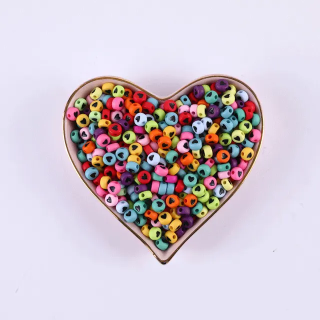 100/200/500pcs Heart Beads For Jewelry Making Acrylic Mixed Beads With Letters For Bracelet Handmade Diy Bracelet Necklace 2021 4x7mm 20