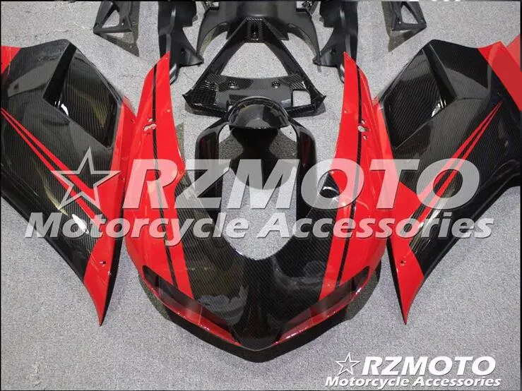 Мотоциклетный обтекатель abs комплект для Ducati 848 1098 1198 2007-2011 углеродное волокно шаблон переводная вода печать Магазин № 0130