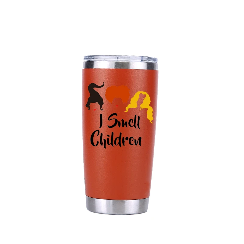 20 oz orange Хэллоуин hous Pocus 30 oz тумблер путешествия автомобиль пивная кружка с двойными стенками Изолированная вакуумная фляжка из нержавеющей стали Термос кофейные кружки - Цвет: 20 oz orange