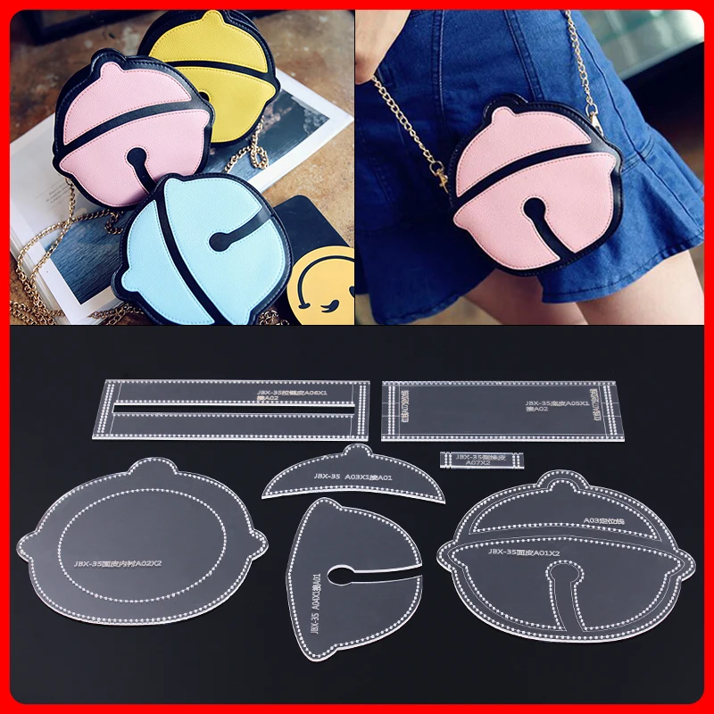 1 компл. Мультфильм одно плечо сумка кроссбоди мешок DIY ручной кожаный дизайн акриловый шаблон кожаный шаблон