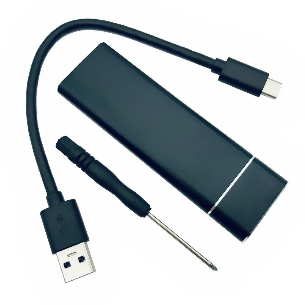 Black USB 3,1 к M.2 NGFF SSD жесткий диск коробка адаптера корпус для жесткого диска чехол с Тип-C кабель для 2230/2242/2260/2280 m2 SATA SSD чехол - Цвет: Black