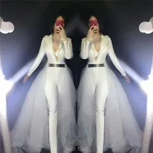 white stretch jumpsuit