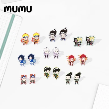 

2020 New Naruto Earring Gaara Neji Sasuke Shikamaru Choji Acrylic Earrings Anime Series Resin Shrinky dinks Epoxy Jewelry