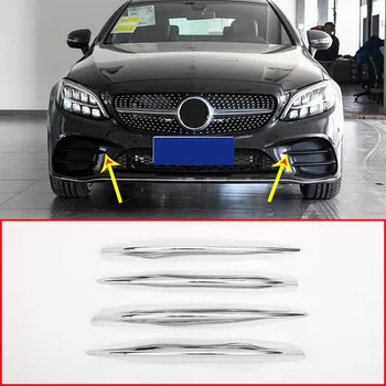 

4pcs For Mercedes Benz C Class W205 C180L C260 C300 2019 Year model ABS Chrome Front Fog Lamp Trim Accessories