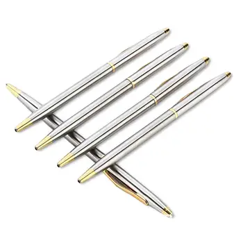 

300pcs/lot Stainless Steel Metal Ball-point Pen Ballpoint Pens Business Advertisement Pen