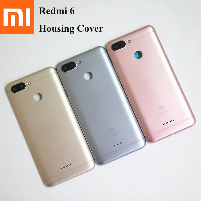 Чехол для задней панели Redmi 6 Сменный аккумулятор двери XIAOMI Red mi с объективом