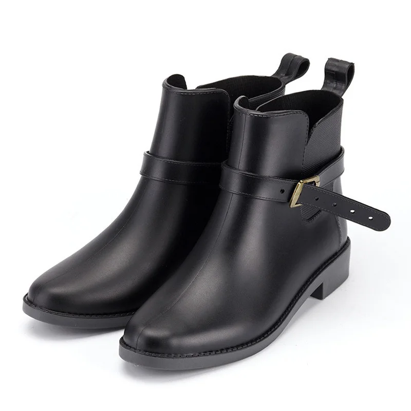 Женские непромокаемые ботинки осенние модные ПВХ ботильоны женские