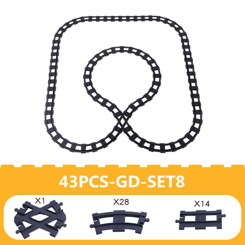43PCS 42 шт. большой размер Viaduct DIY строительные блоки поезд трек аксессуары совместимы с Duploed Кирпичи игрушки для детей Детский подарок - Цвет: 43PCS
