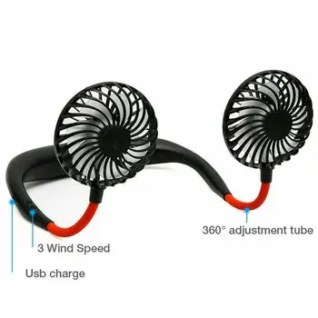 

Portable USB Mini Fan Neck Fan Neckband With Rechargeable Desk Battery handheld Cooler Air Small Fans For Room Conditioner S8N3