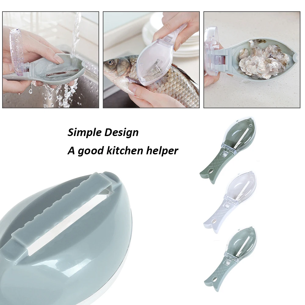 

New Fish Knife Cleaning Peeler Scaler Scraper Fish Skin Brush Scraping Fishing Scale Brush Graters Fast Remove With Knife Device