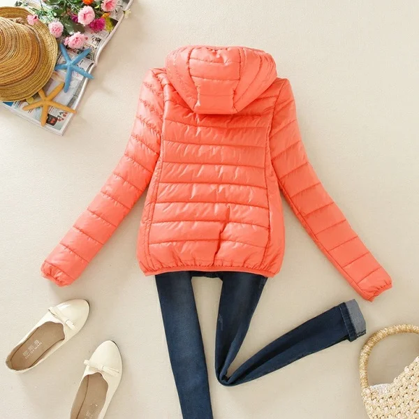 ZOGAA Winter Women Padded Warm Coat Ladies Ultra Light Duck Down Padded Outwear Female Hooded Short Slim Solid Overcoat HOT