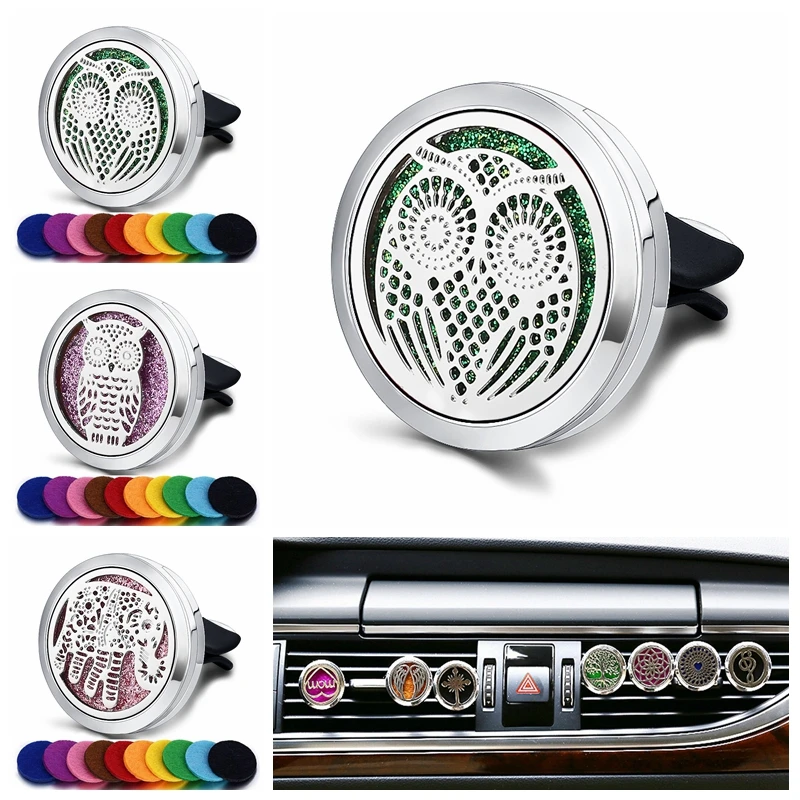Refillable Car Air Freshener Smell Perfume Diffuser Clip Auto Vent Essential Oil Stainless Steel Locket Interior Accessories | Автомобили