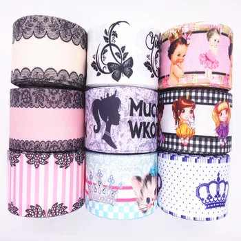 

5 yards 1" 25mm,1-1/2" 38mm cartoon printed grosgrain ribbons DIY hair bows handmade materials, M18091906