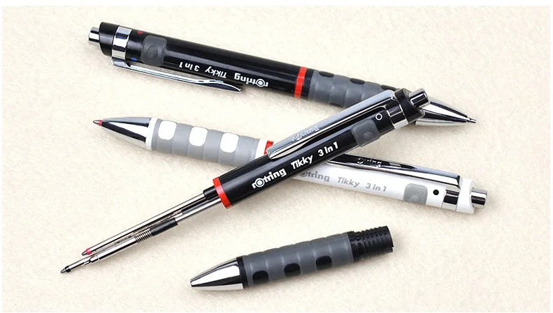 1 шт. Rotring Tikky 3 в 1 multipen 0,5 мм/0,7 мм механический карандаш и 2 цвета шариковая ручка