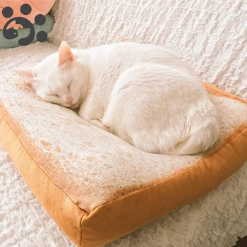 

Cat Bed House for Cat Toast Basket Sofa Panier Beds Cotton Lounger for Cats Toast Mat Kitten Cushion Pet Product Cama para Gato