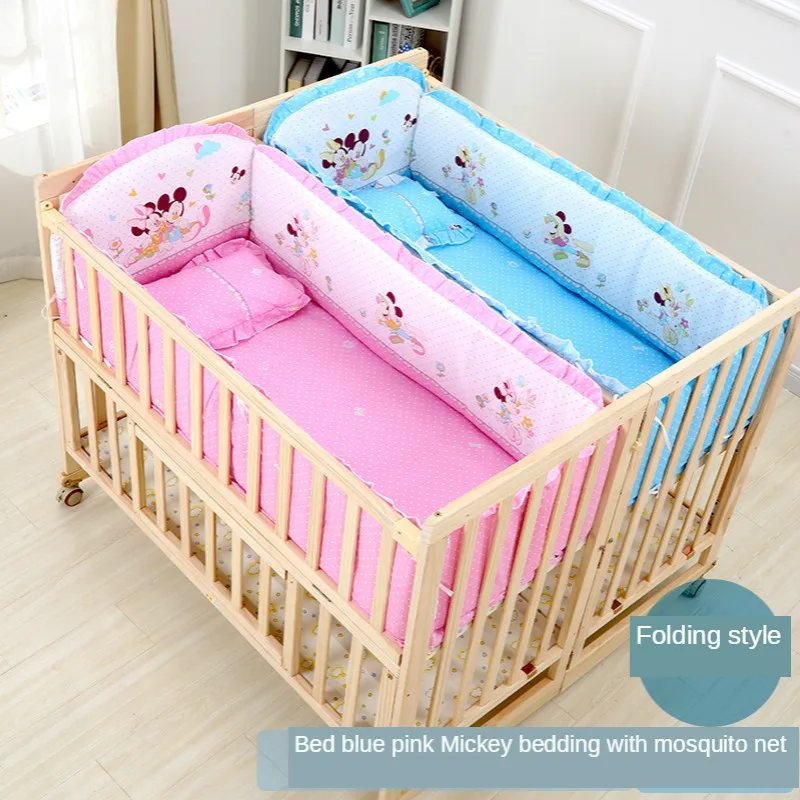 

Double Newborn Baby Splicing Big Bed Removable European-Style Shaker
